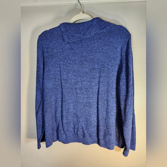 Christopher & Banks 100% Cotton Blue Sweater with Button Detail Sz L - Picture 7 of 8
